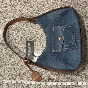 NWT. True Religion denim shoulder bag